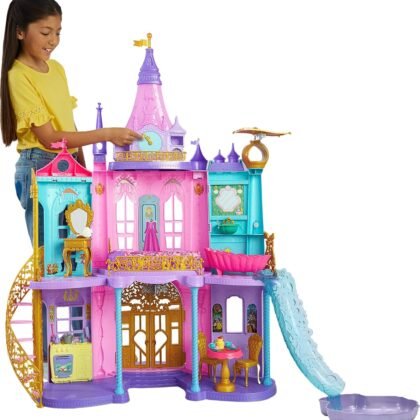 Mattel Disney Princess Toys, Ultimate Castle 4 Ft Tall with Lights & Sounds, 3 Levels, 10 Play Areas and 25+ Furniture & Pieces, Inspired by Disney Movies