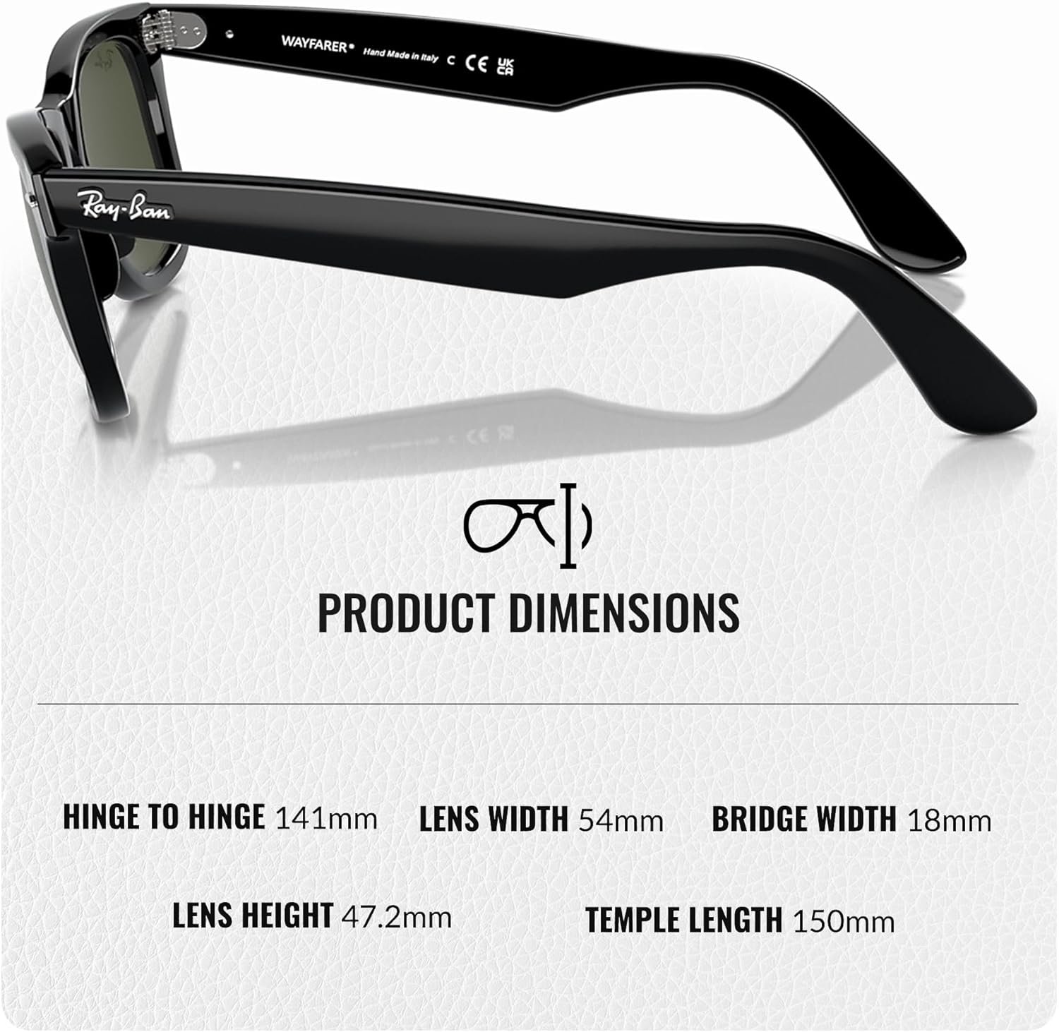 Ray-Ban RB2140 ORIGINAL WAYFARER CLASSIC Square Shaped Sunglasses for Men & Women with Official RAYBAN Eyewear Kit - Image 5