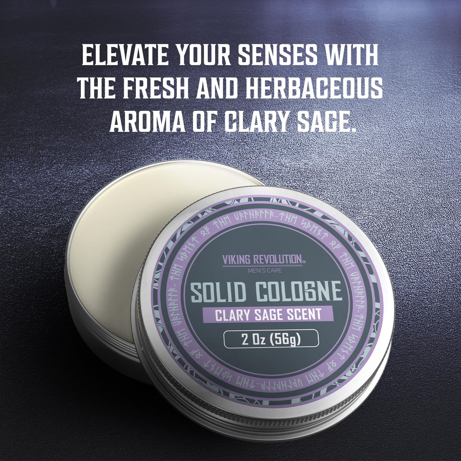 Viking Revolution Clary Sage Mens Solid Cologne Men 2 Oz - Men Solid Perfume with Clary Sage Cologne for Men - Balm Cologne for Mens Cologne Balm Travel Cologne Wax (1 pack, Clary Sage) - Image 2