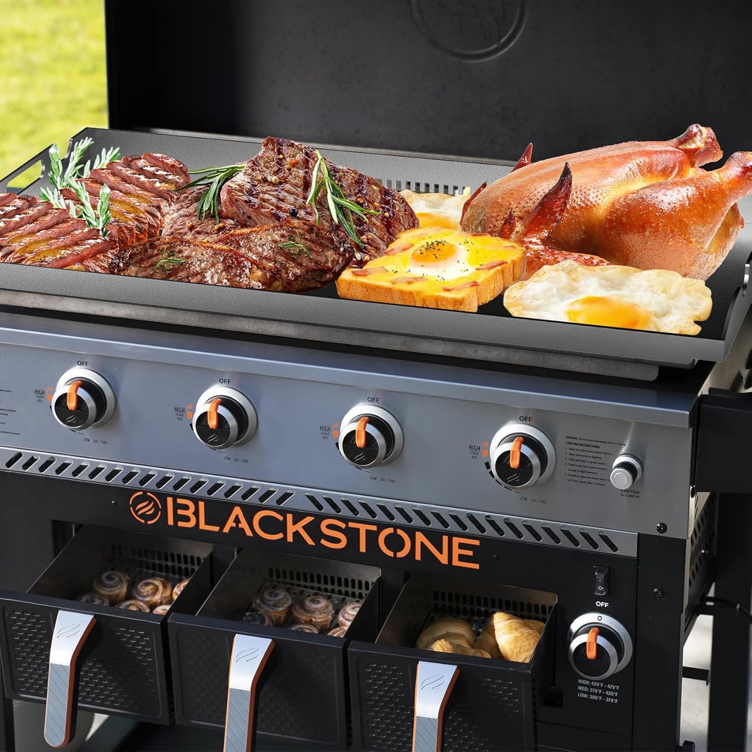 New Upgrade 36 Inch Griddle Top for Blackstone 36" Flat Top Grill 1560 1818 1825 1820 1803, Gas Griddle Replacement Parts with Rear Grease System for Most Blackstone 36" Flat Top Grill - Image 7