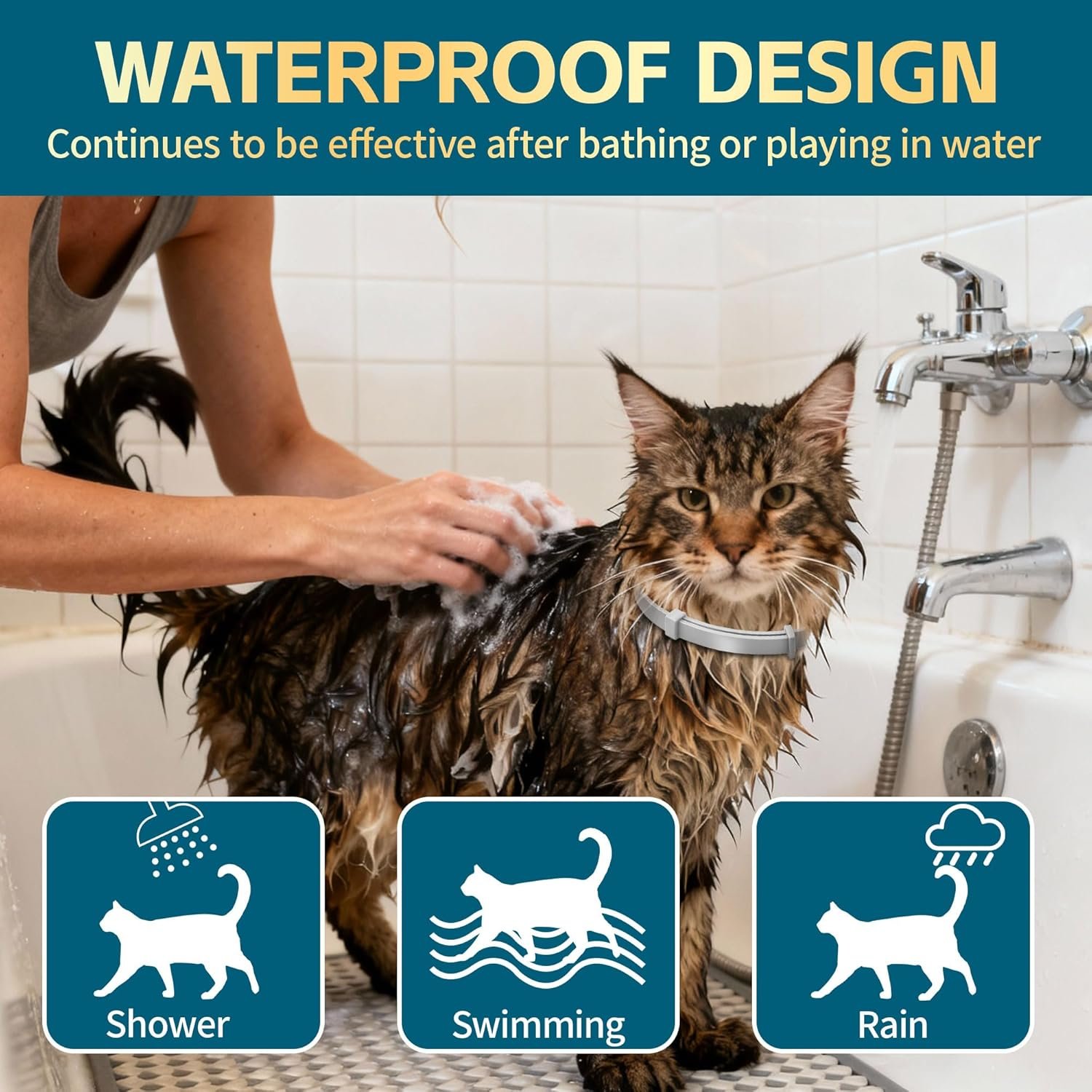 Flea and Tick Collar for Cats 2 Pack, 12 Months of Cat Flea Collar Protection 2 Collars Made with Premium Plant Based Essential Oil Waterproof and Natural Treatment Prevention Free Comb - Image 6