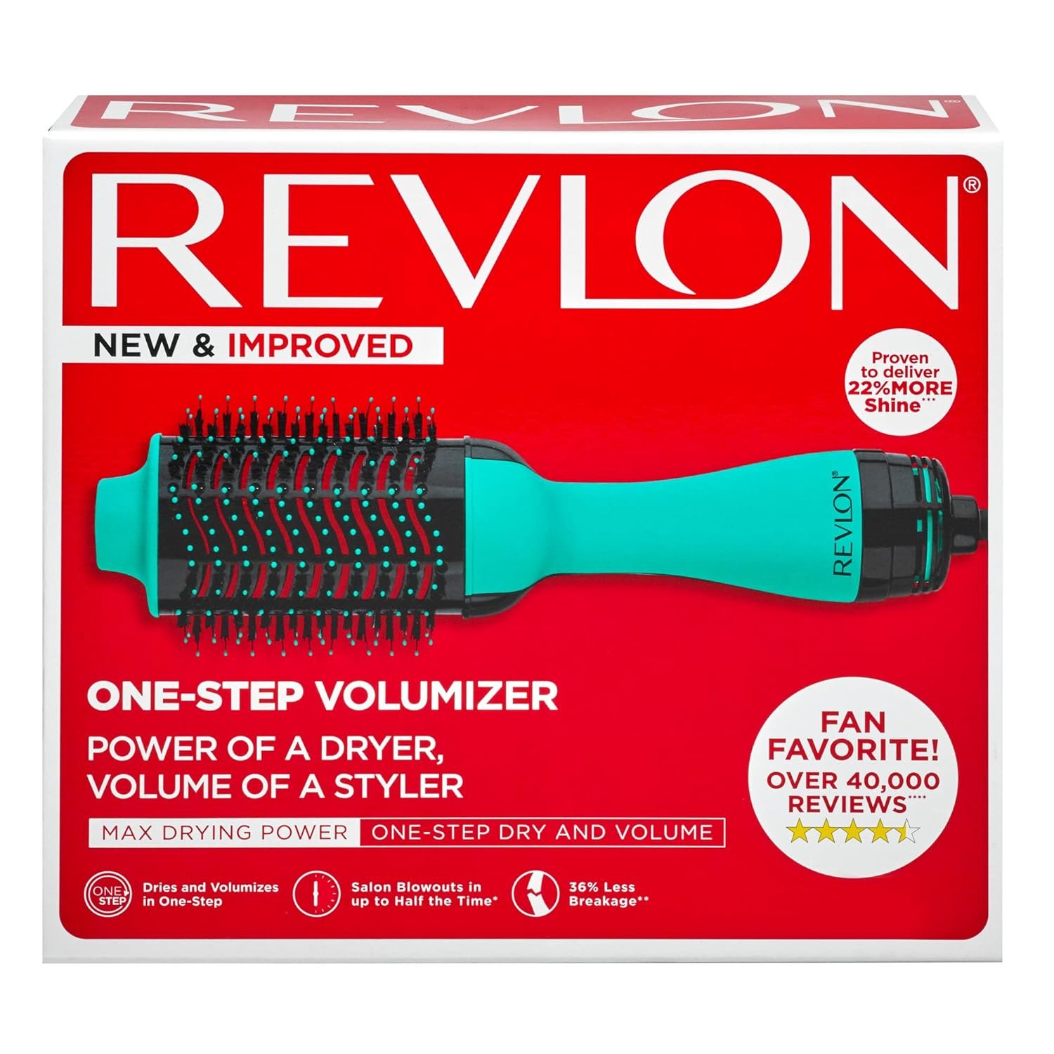 REVLON One Step Hair Dryer And Volumizer Hot Air Brush, Turquoise Volumizer, 1 Count - Image 7