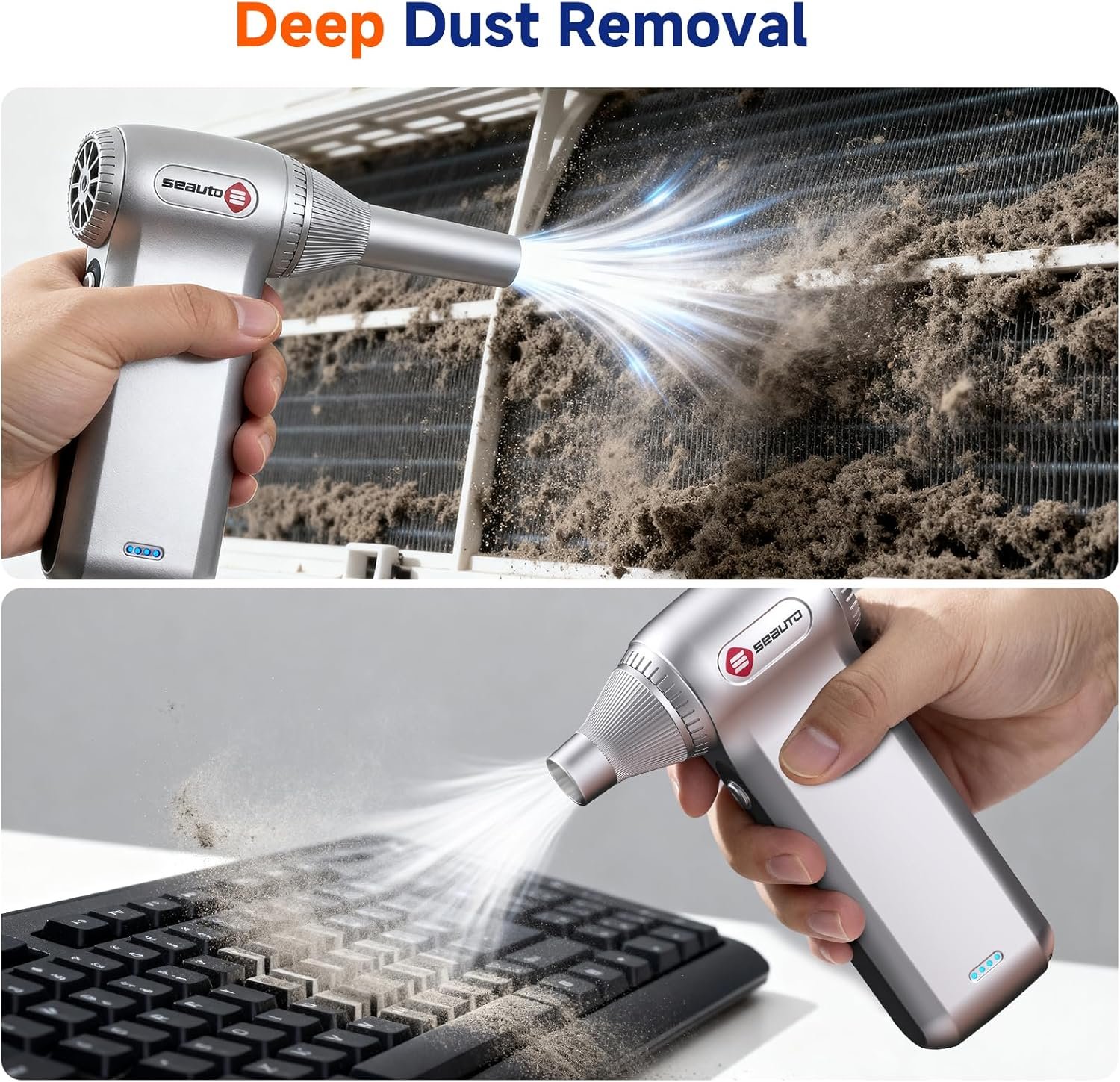 Compressed Air Duster-125,000 RPM Cordless Electric Air Duster, Rechargeable Super Power Air Blower with 3-Gear Turbo Fan, Air Blower for PC, Keyboard, Outdoor, Car & Home - Image 3