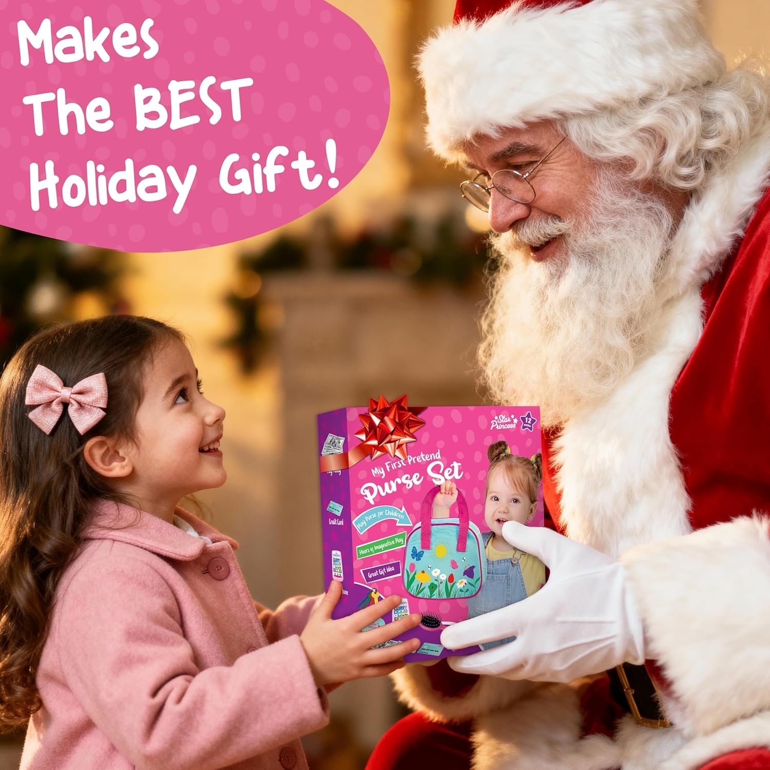 Play Purse for Toddlers with Accessories, Toddler Girl Toys 1 2 3 Years Old with Pretend Makeup, Keys, Smartphone, Toddler Toy Purse for Little Girls - Birthday Gift for Toddlers Girls Ages 2-3 - Blue - Image 4