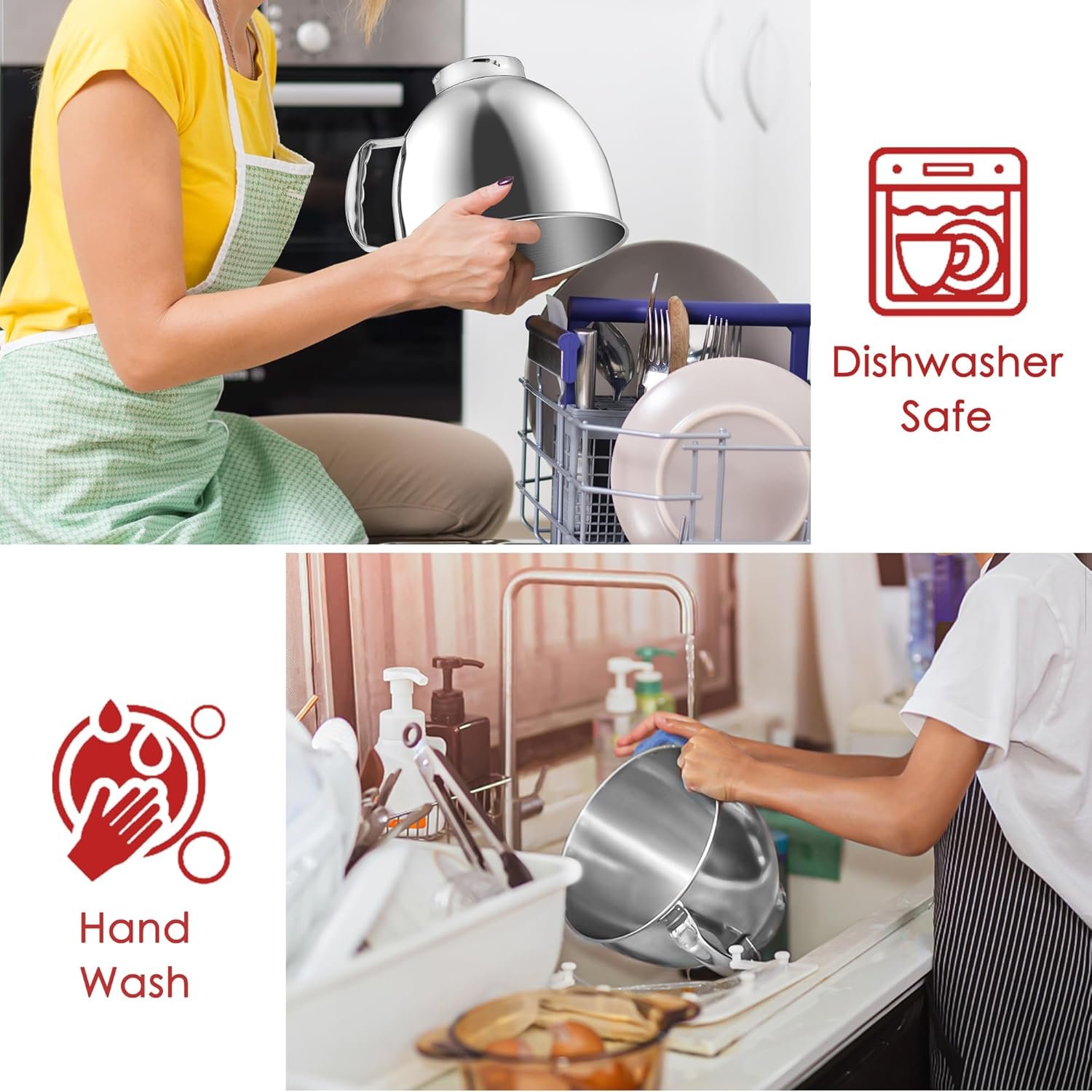 Stainless Steel Mixer Bowl for KitchenAid Artisan & Classic Series 4.5 Quart / 5 Quart Tilt-Head Stand Mixers, KSM150 Stainless Steel Bowl Replacement, Mixing Bowl for KitchenAid, Silver - Image 4