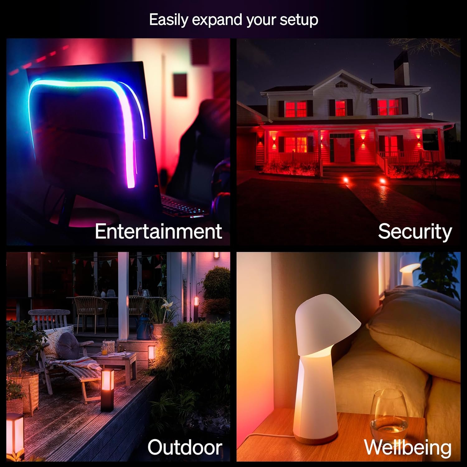 Philips Hue Essential Starter Kit: Bridge + 4 Essential E26 Smart Bulbs,White & Color Ambiance,2200K-6500K,Dimmable,Compatible with Alexa,Google,Samsung SmartThings,Apple Home - Image 8
