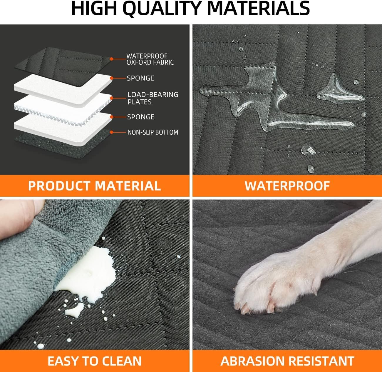 YJGF Back Seat Extender,Dog Seat Cover for Back Seat,Hard Bottom Car Seat Cover for Dogs,Dog Hammock for Car,Back Seat Pet Cover for Dogs(Black) - Image 5