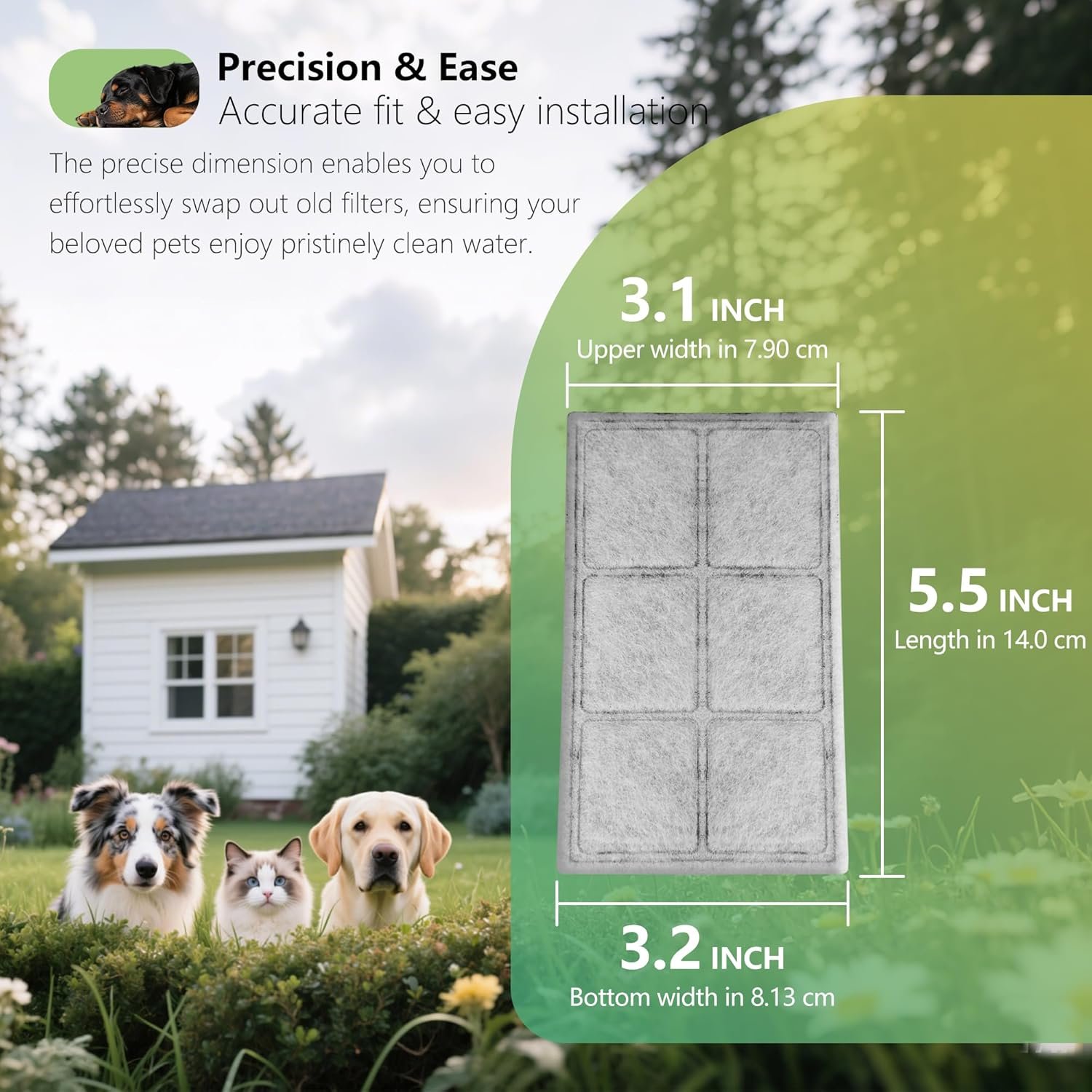 Cat Water Fountain Replacement Carbon Filters Compatible with PetSafe Drinkwell Platinum Pet Fountain, Premium Pet Water Fountain Filter (BLACK, 6 PACK) - Image 8