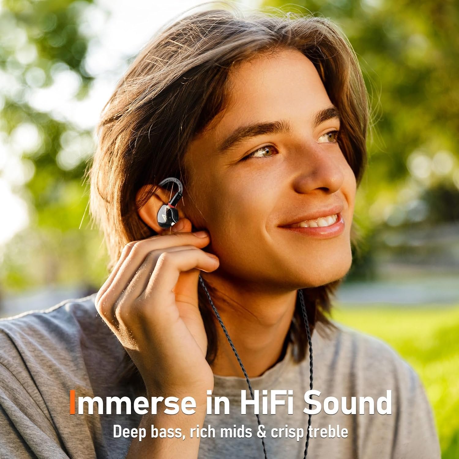 Vibes 202MC USB-C Wired Earbuds - USBC HiFi in Ear Headphones for iPhone 17/16/15 - Noise Isolating Ear Buds w/ Mic - Clear Sound, Deep Bass & Comfort-Fit Earphones - Silver Plated Cord, Carrying Case - Image 2