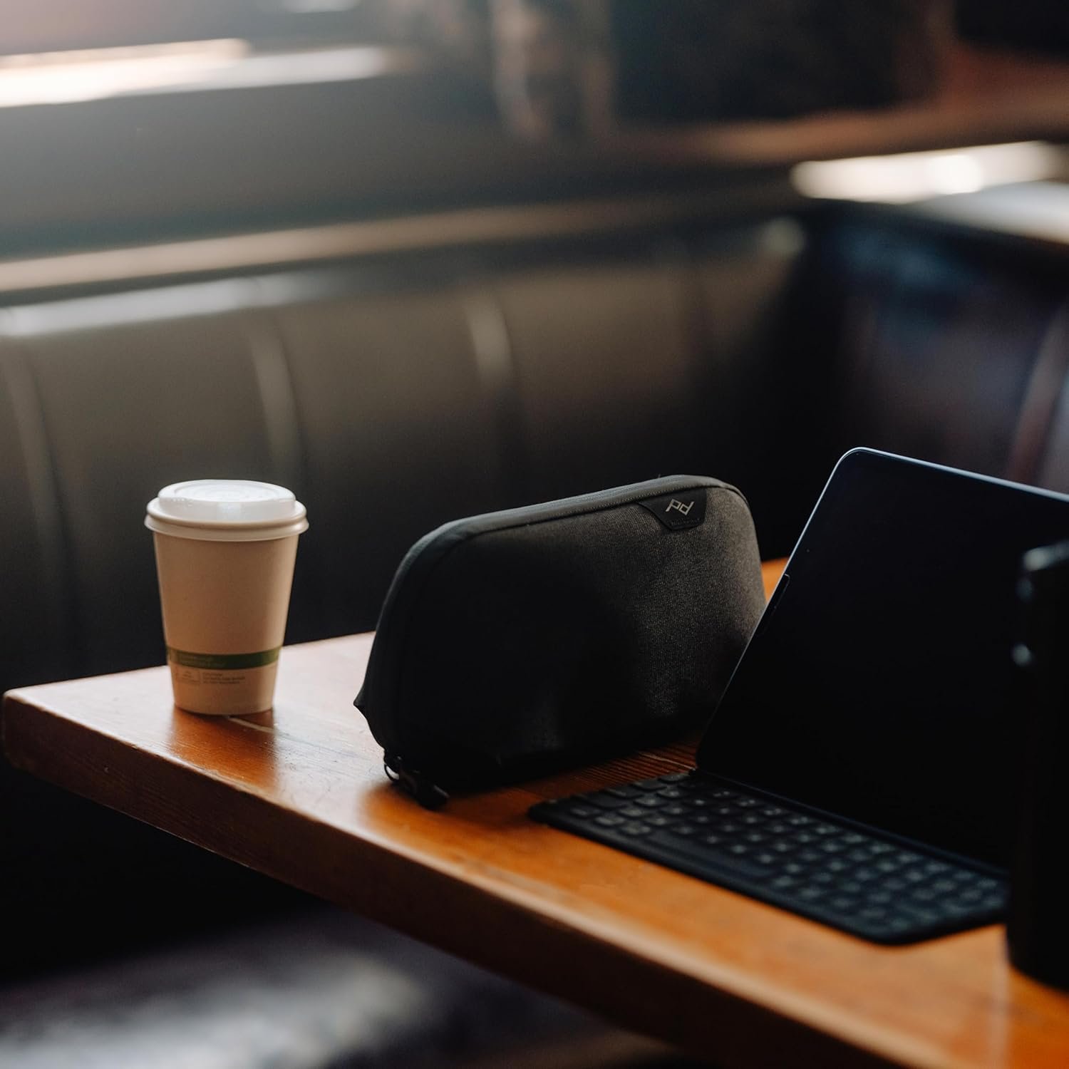 Peak Design Small Tech Pouch, Black, Electronics Organizer for Travel or Everyday Carry, Origami-Style Storage, Cable Pass-Through, Weatherproof Recycled Nylon, Gear Carry Bag for Men and Women - Image 8