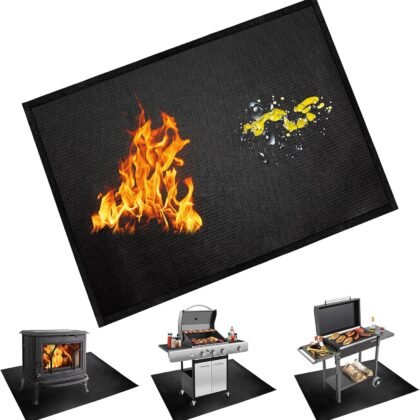 Under Grill Mats for Outdoor Blackstone Griddle - 36 X 48 inch Easy to Clean Reusable Grill Mat for Deck and Patio, Indoor Fireplace Mat Fire Pit Mat, Fireproof, Waterproof and Oil Proof