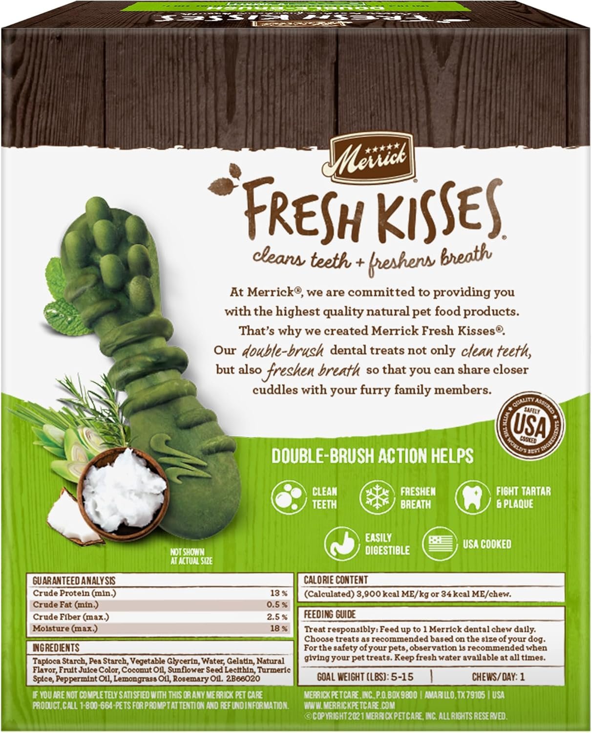 Merrick Fresh Kisses Natural Dental Chews Infused With Coconut And Botanical Oils For Tiny Dogs 5-15 Lbs - 78 ct. Box - Image 5