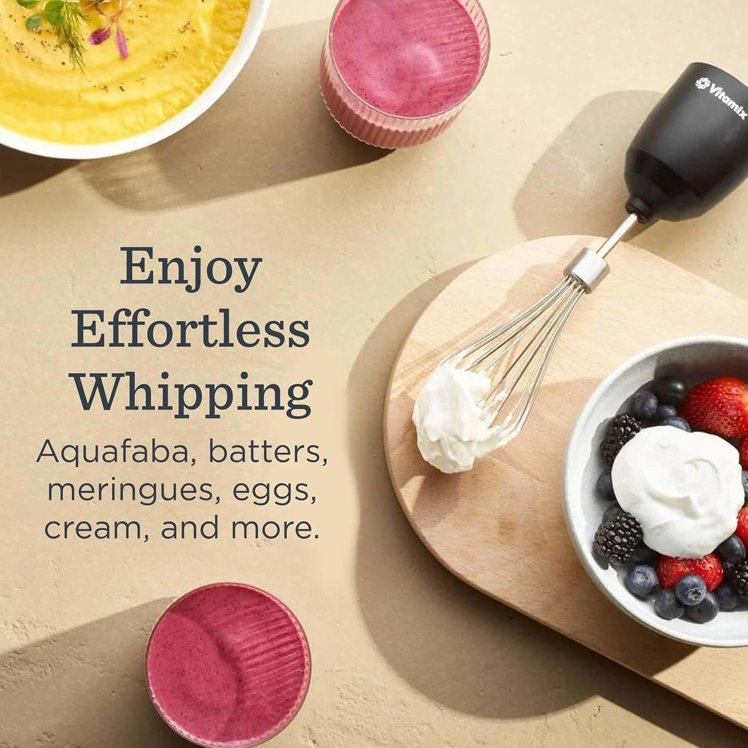 Vitamix 2-Speed Immersion Blender + Whisk Attachment, Professional-Grade Hand Blender with 350-Watt Motor and Stainless-Steel Blade, Black - Image 8