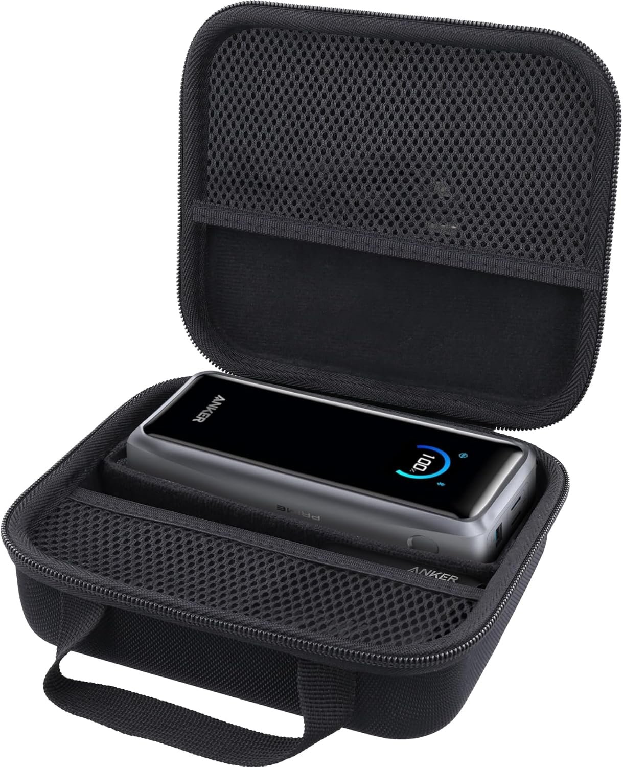 co2CREA for Anker 25,000mAh 165W / Prime 26,250mAh Power Bank and Laptop 140W USB-C Charger, Hard Travel Case Compatible with 25K Power Bank A1695, Case Only (Black Case) - Image 2