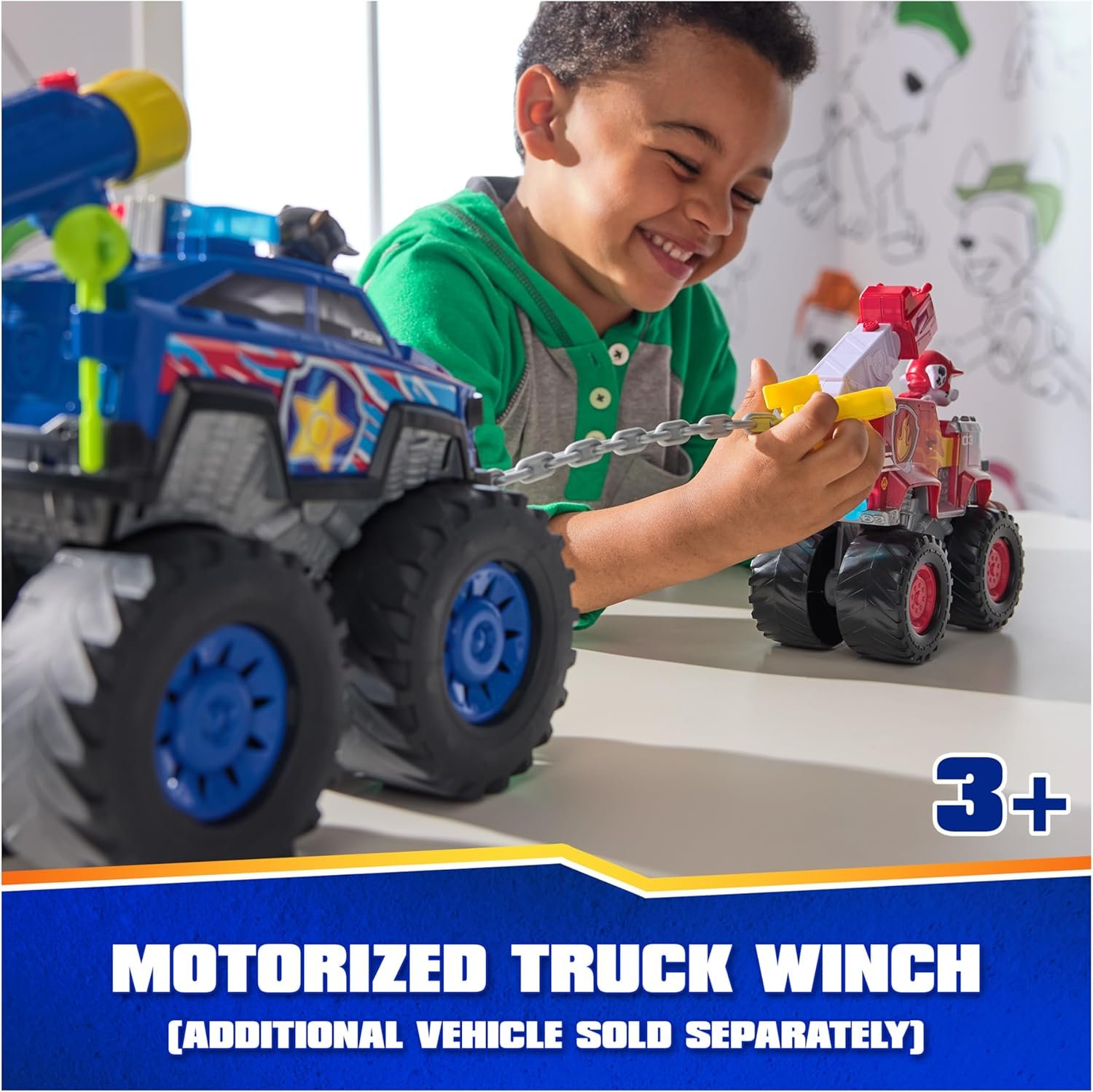 Paw Patrol: Rescue Wheels Chase’s Power Haulin’ Cruiser, Toy Truck with Launcher, Motorized Winch, Lights & Sounds, Kids Toys for Boys & Girls Ages 3+ - Image 3