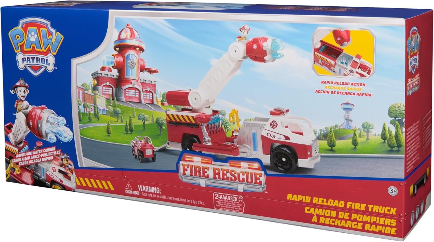 Paw Patrol Fire Rescue: Rapid Reload Fire Truck with Marshall Figure, Quick-Fire Launcher, Lights & Sounds, Kids Toys for Boys & Girls Ages 3 and Up - Image 8