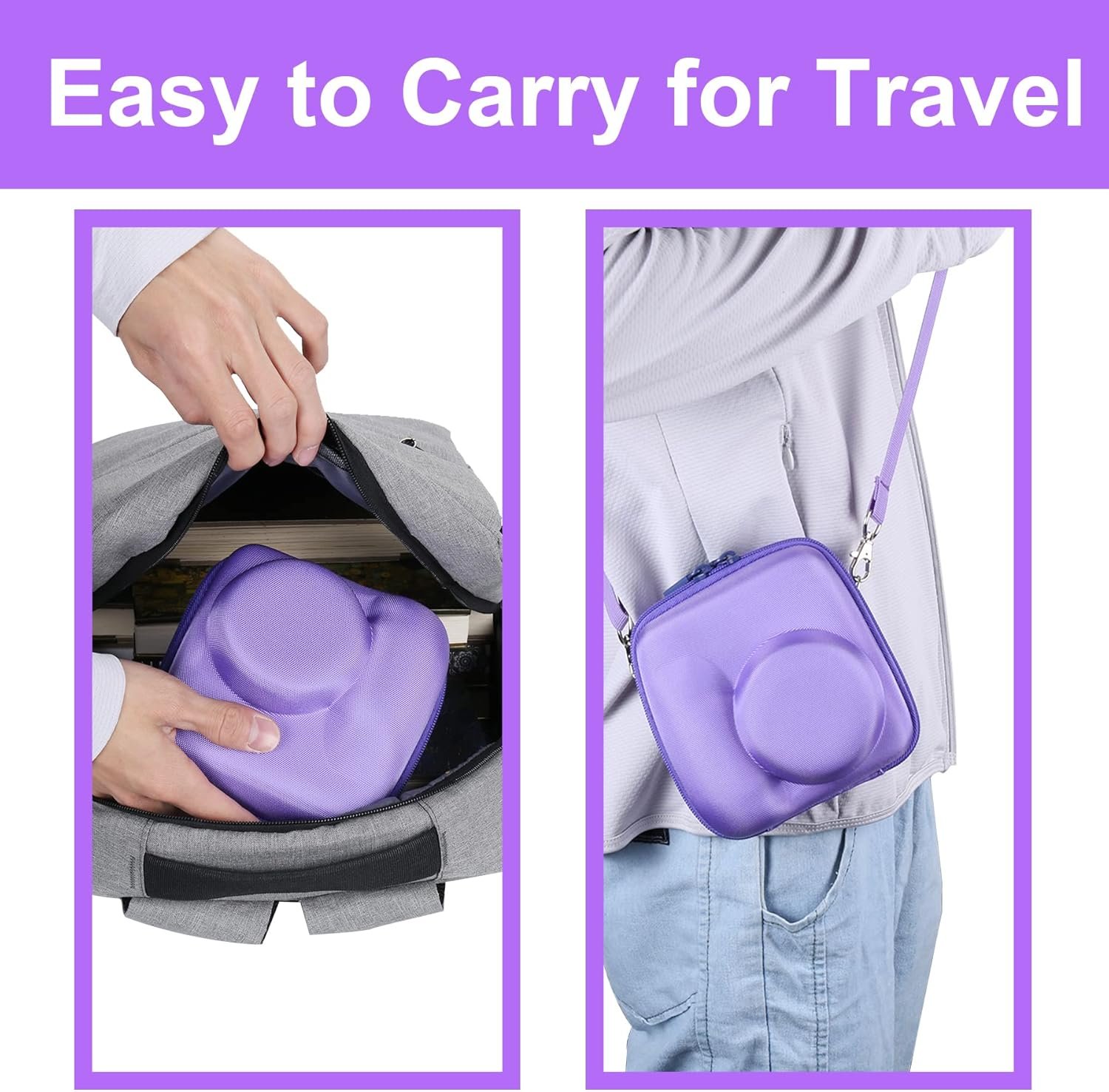 Aenllosi Hard Carrying Case for Fujifilm Instax Mini 12/11 Instant Camera, Lilac Purple - Image 5