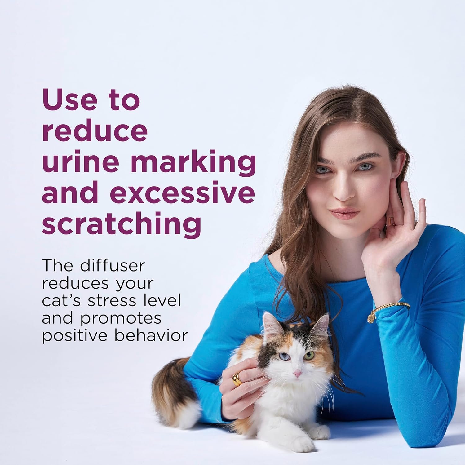 Comfort Zone 60 Day Starter Kit: 1 Cat Calming Diffuser & 2 Refills; Cat Pheromones Help Anxiety; Reduce Stress, Urine Marking, Scratching - Image 2