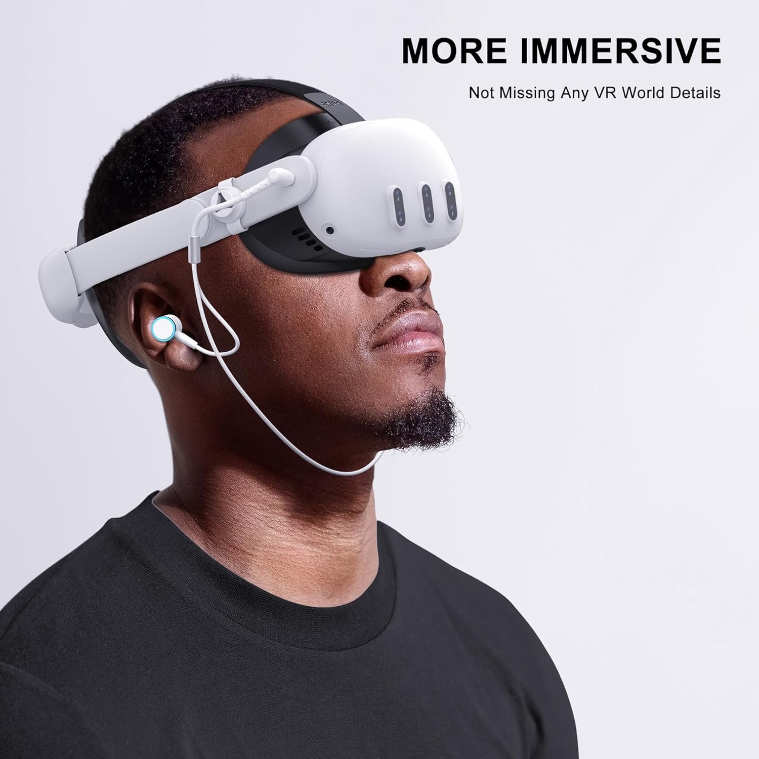 AMVR Noise-Isolating in-Ear Headphones Compatible with Meta Quest 3 - VR Accessories Low Bass Earphones with Custom Silicone Earplugs and Strap Holder | Enhance 360-Degree Surround Sound - Image 2