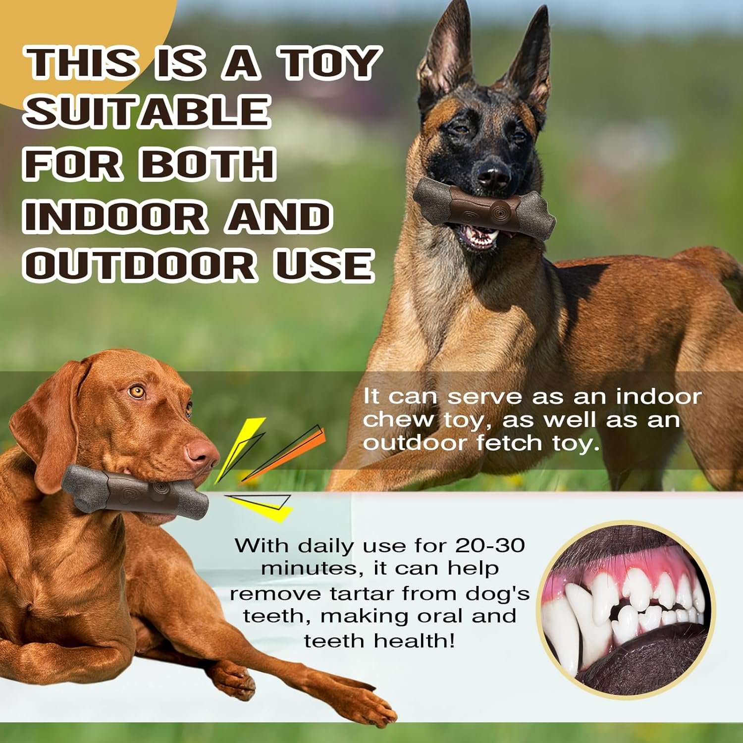 Dog Toys Chewers,Dog Chew Toy for Aggressive Chewers Branch,Squeaky Dog Toy Interactive - Image 5