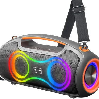 Portable Bluetooth Speaker Wireless, 180W Max Loud Waterproof Speakers, Bass Boost Boom Box for Party and Outdoor, w/2*Subwoofer, 2*Tweeter, DSP, IP65, 24H, TWS, TF, USB, AUX