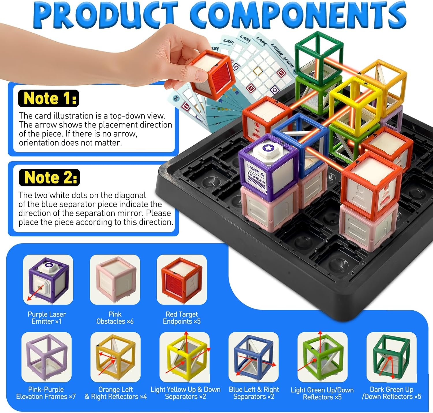 Laser Maze Reasoning Game STEM Toys for 8-13 Year Old Kids Reasoning Laser Game with 60 Challenge Levels Puzzle Games Learning Education Toys Board Thinking Logic Games Ideal Christmas Easter Gift - Image 6