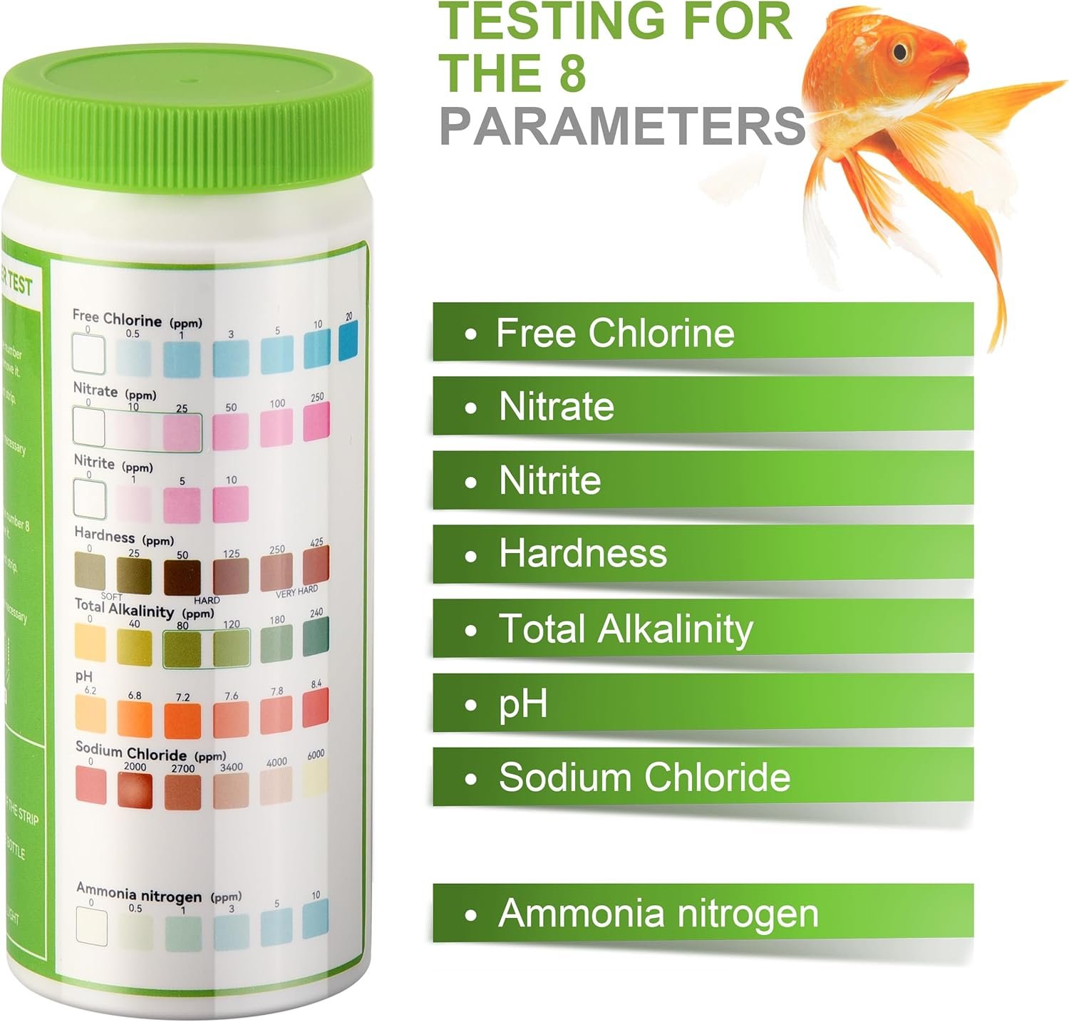AAwipes 8-in-1 Aquarium Test Kit for Fish Tanks - Quick & Accurate Water Testing Strips for Aquariums & Ponds. Tests pH, Ammonia, Alkalinity, Hardness, Chlorine, etc. (K02-50) - Image 5