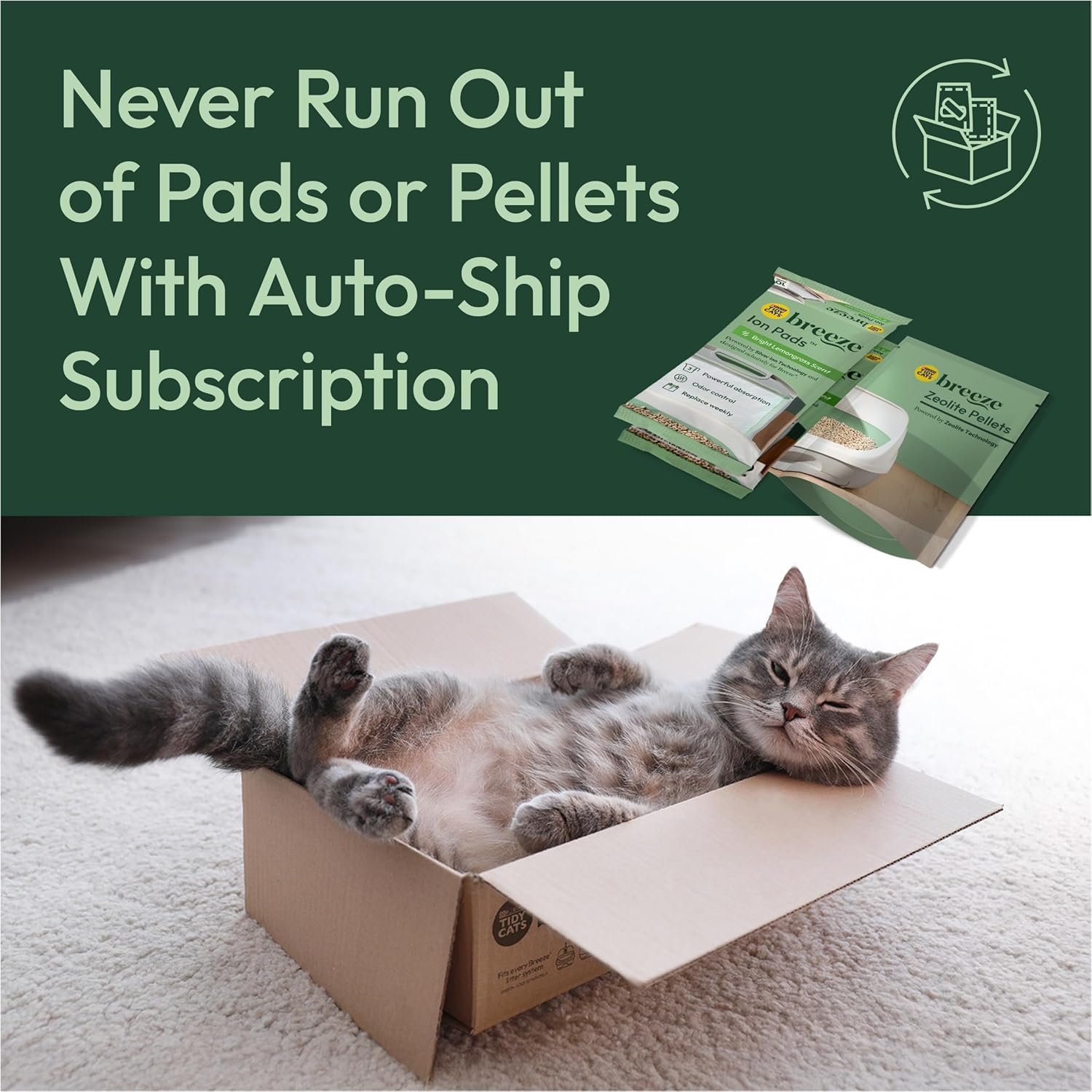 Purina Tidy Cats Breeze Covered Cat Litter Box System Kit with Pellet Cat Litter, Hooded Litter Box, and Litter Box Pads - Image 11