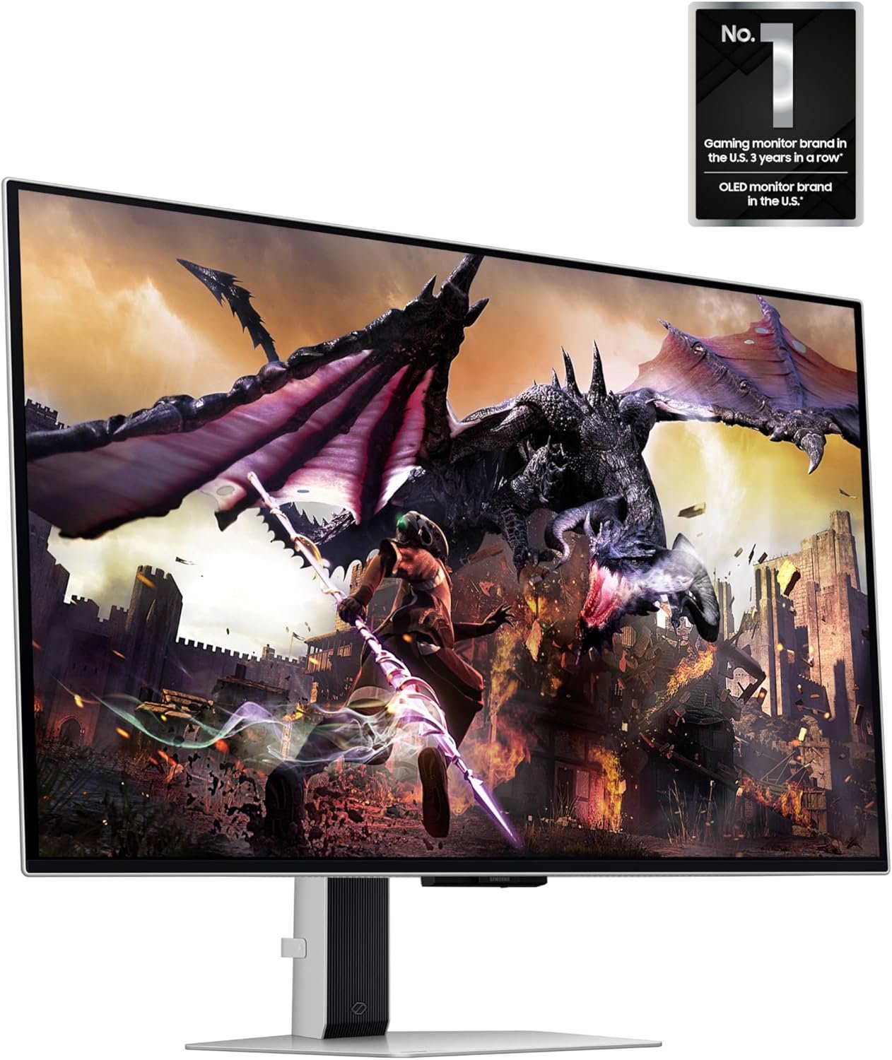 Samsung 32" Odyssey OLED G8 (G80SD) Series 4K UHD Smart Gaming Monitor w QD-OLED, 240Hz 0.03ms, G-Sync Compatible, Glare-Free Display, Sleek Metal Design, LS32DG800SNXZA, 3 Yr Warranty - Image 3