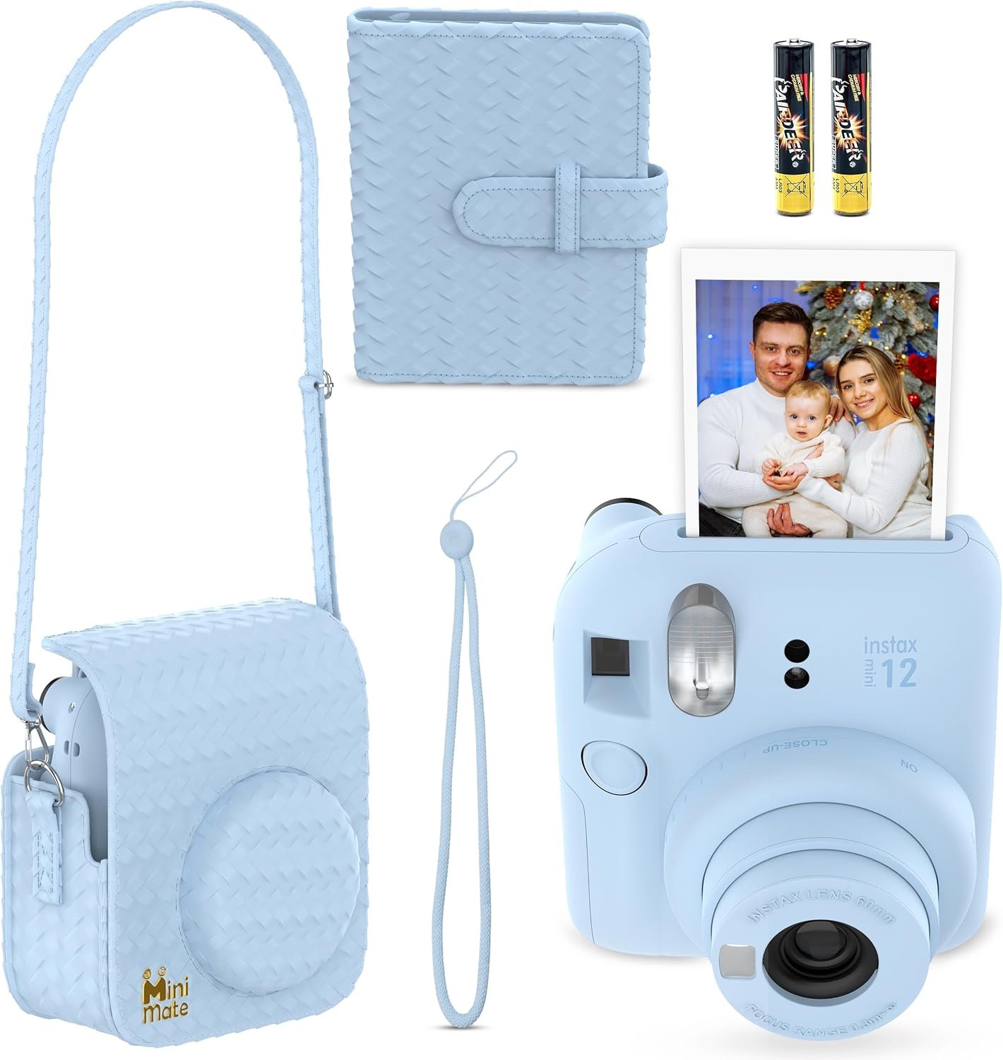 Fujifilm Instax Mini 12 Instant Camera Pastel Blue + Minimate Custom Designed Case + Fuji Instax Film 10 Sheets & Album - Image 2
