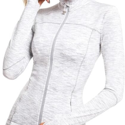 Womens Running Jackets Athletic Workout Scrub Jacket Track Full Zip Up Gym for Women Yoga Top