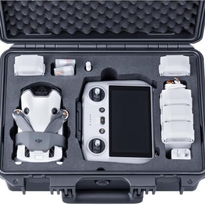 Lykus Titan MM410 Waterproof Hard Case for DJI Mini 4 Pro/Mini 3/Pro and RC2/RC/RC-N2/N1, Support 7 batteries and RC lanyard [CASE ONLY]