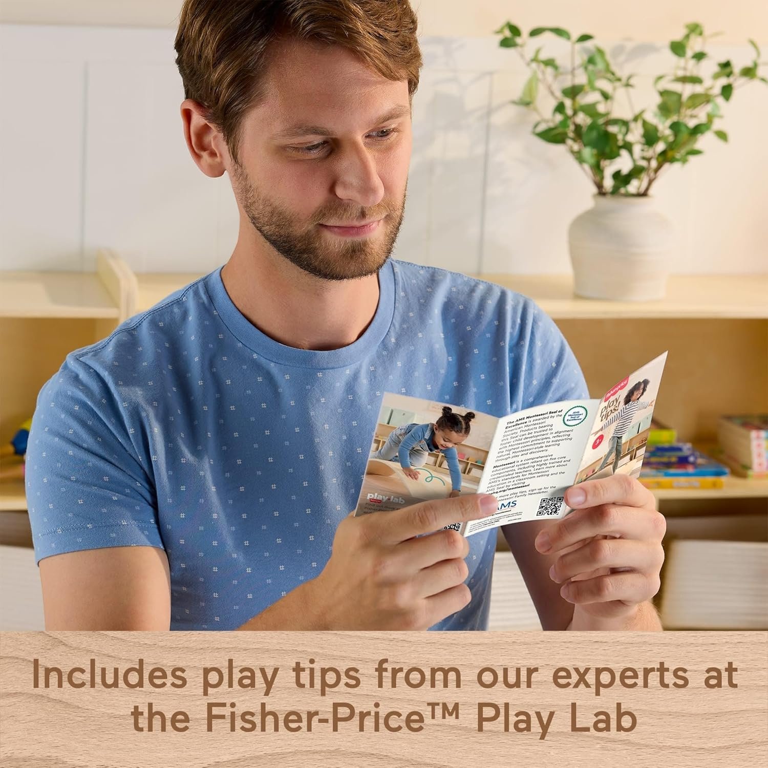 Fisher-Price Wood Montessori Toy Rockin' Balance Board, American Montessori Society Seal of Excellence, 31.7-Inch Wooden Motor Skills Learning Activity for Kids Ages 3+ Years(Amazon Exclusive) - Image 4