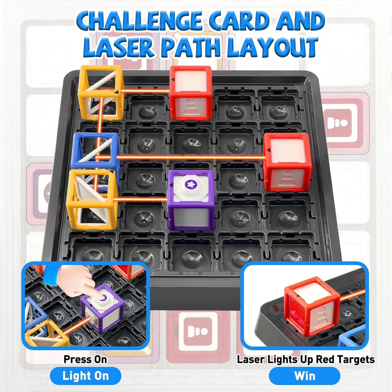 Laser Maze Reasoning Game STEM Toys for 8-13 Year Old Kids Reasoning Laser Game with 60 Challenge Levels Puzzle Games Learning Education Toys Board Thinking Logic Games Ideal Christmas Easter Gift - Image 4