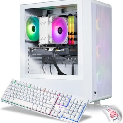 Thermaltake LCGS Quartz R66 Gaming Desktop (AMD Ryzen™ 5 5600, ToughRam DDR4 3600Mhz 16GB RGB Memory, AMD Radeon™ RX 6600, 1TB NVMe M.2, WiFi, Windows 11) S2QT-B550-R66-LCS