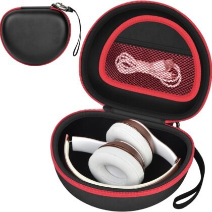 Headphone Case for Picun B8 P26/ for Beats Solo 4, Studio Pro, Solo3, Studio3 On-Ear Headphones More Foldable Bluetooth Wireless Headset (Extra Large) - Black