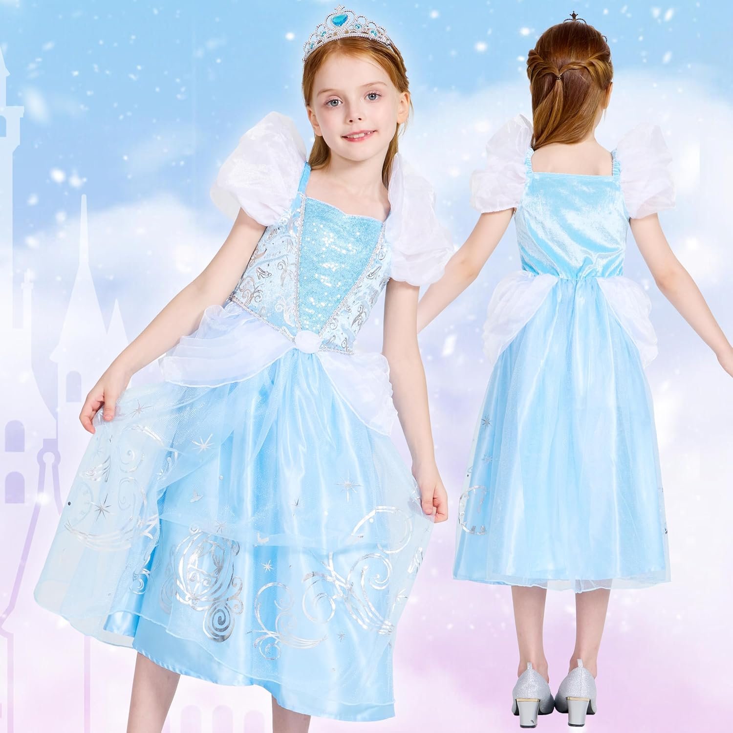 IKALI Princess Dress Up Trunk for Toddler Girls, Christmas Party Birthday Gift for Toddlers Kids 2T 3-4Y 4-6Y 7-8Y - Image 3