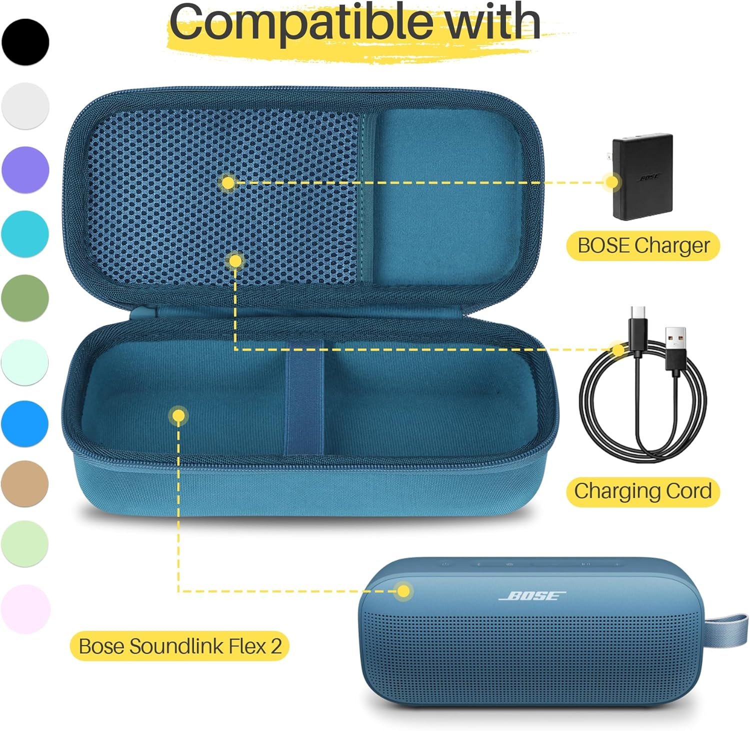 Hard Case Compatible with Bose SoundLink Flex 2nd Gen/Bose SoundLink Flex Portable Speaker, Blue Dusk Case - Image 3