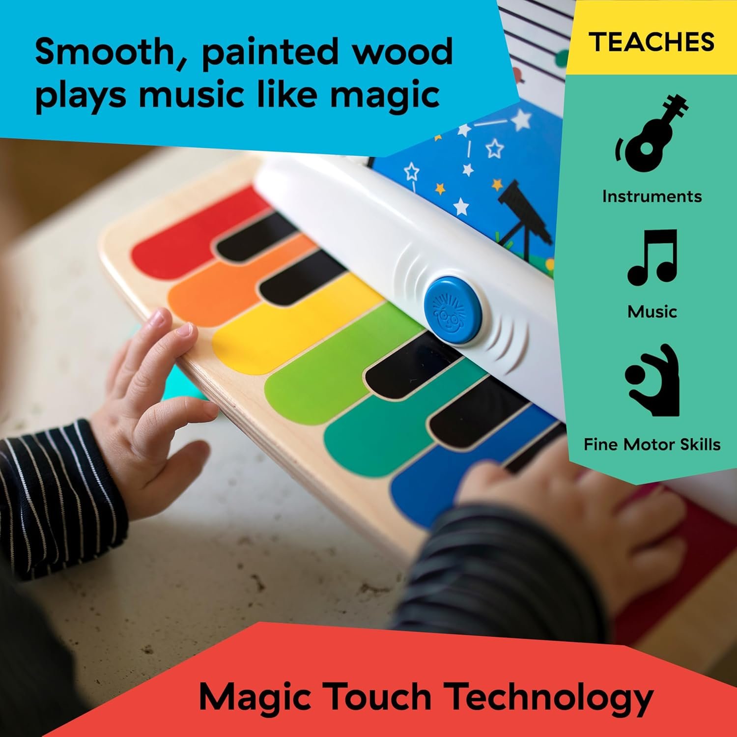 Baby Einstein and Hape Magic Touch Piano Wooden Musical Toddler Toy, Age 6 Months and Up - Image 5