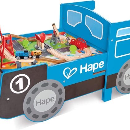Hape Wooden Blue Foldable Ride-on Train Table