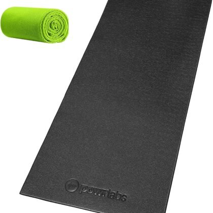 Powr Labs Bike Mat Compatible with Peloton, Treadmill, Exercise Equipment, Elliptical, Walking Pad, Indoor Bike Trainers, Home Gym Workout - Protects Hardwood Floors and Carpet