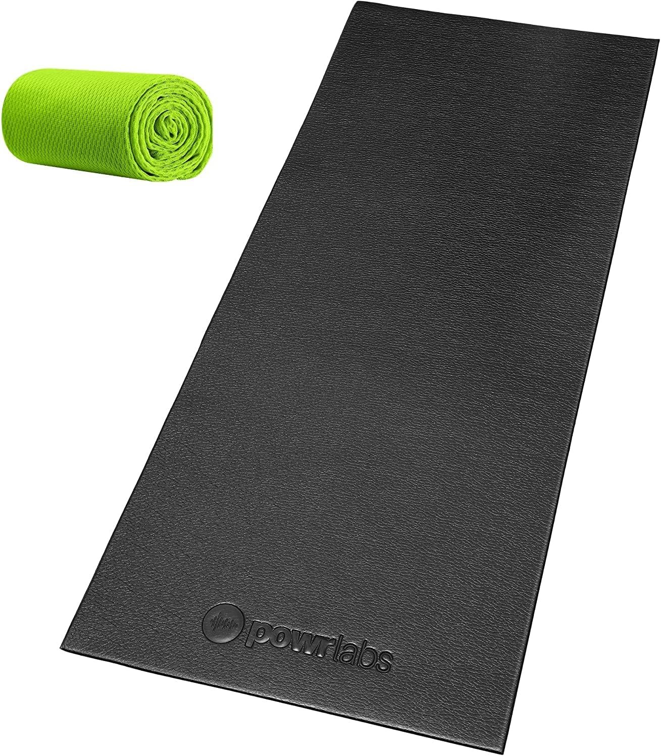 Powr Labs Bike Mat Compatible with Peloton, Treadmill, Exercise Equipment, Elliptical, Walking Pad, Indoor Bike Trainers, Home Gym Workout - Protects Hardwood Floors and Carpet