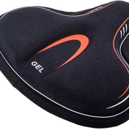 YBEKI Wide Gel Bike Seat Cover for Peloton/Spin Bikes - 2cm Cooling Gel & Memory Foam Cushion | Non-Slip Base & Airflow Vents | Fits 8.5-10" Wide Saddles (YOSUDA/Echelon/Schwinn Compatible)