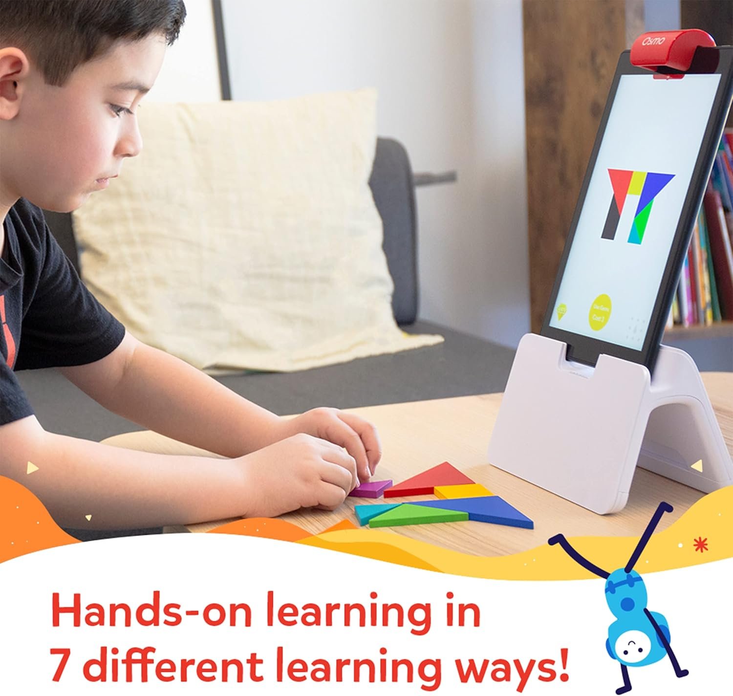 Osmo-Genius Starter Kit for Fire Tablet + Family Game Night-7 Educational Learning Games for Spelling,Math & more-Ages 6-10-STEM Toy Gifts- 6 7 8 9 10(Osmo Fire Tablet Base Included-Amazon Exclusive) - Image 3