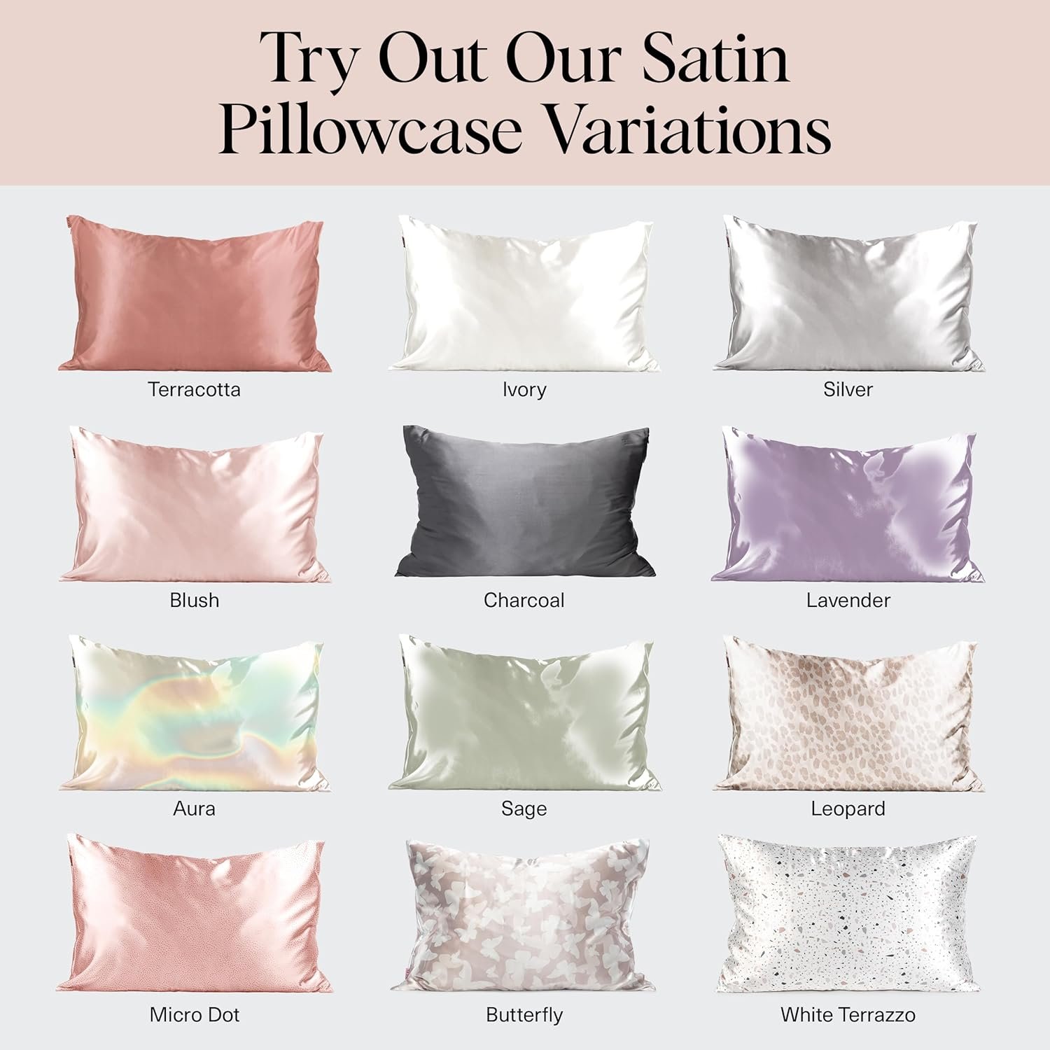 Kitsch Night time Renewal 3PC Sleep Set - Satin Pillowcase with Zipper for Hair & Skin - Softer Than Silk, Queen/Standard Size with Satin Pillow Scrunchie No-Damage Hair Tie and Satin Pillow Eye Mask - Image 6