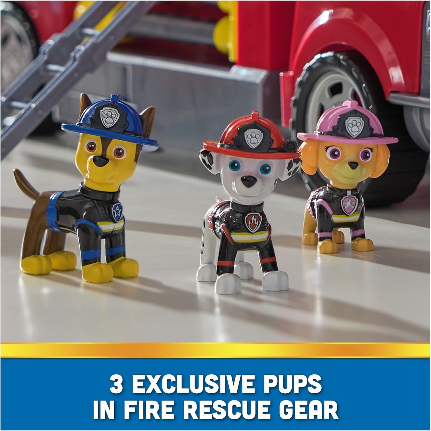 PAW Patrol Ultimate Rescue Fire Truck with 2 Ft. Ladder, Lights, Sounds, a Mini Toy Car, Chase, Marshall & Skye Figures, Toys for Boys & Girls Ages 3+ - Image 7