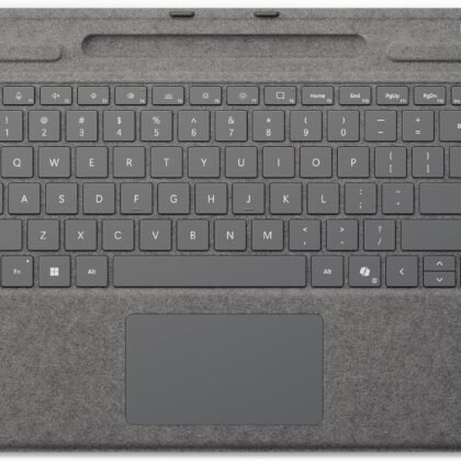 Microsoft Surface Pro Keyboard with Slim Pen 2 Bundle for Pro Copilot+ (11th Edition), Pro 9 and Pro 8, Alcantara Material, Platinum