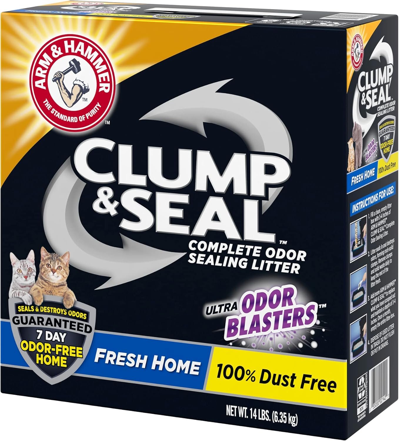 ARM & HAMMER Clump & Seal Cat Litter, Fresh Scent 14lb - Image 14