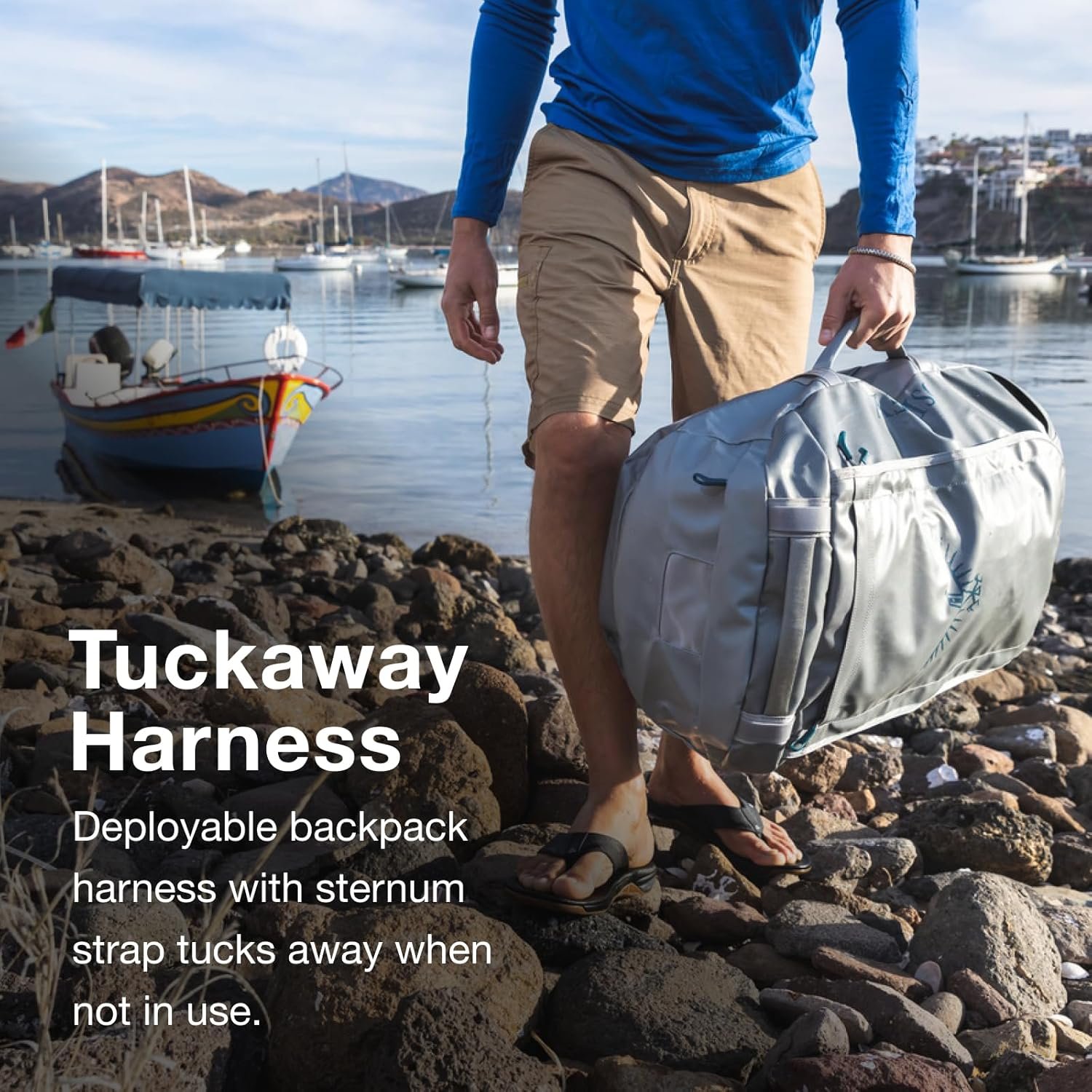 Osprey Transporter 40L Travel Duffel Bag, Black - Image 5