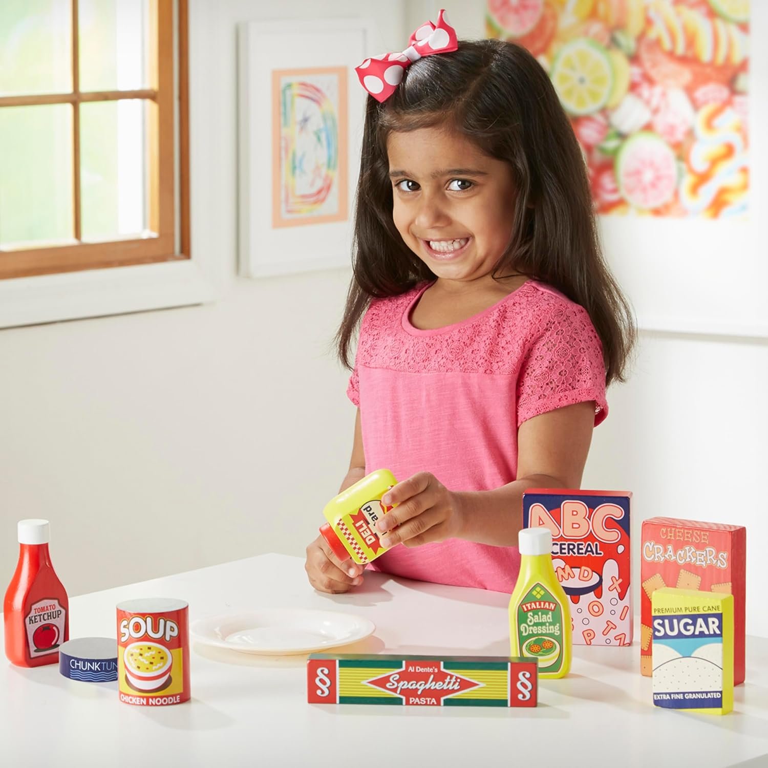 Melissa & Doug Wooden Pantry Products Play Food Set (9 pcs) - Image 2